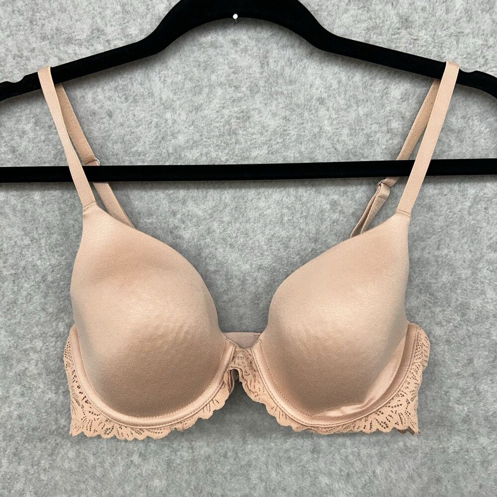 Aerie Real Sunnie Full Coverage Bra 32D Brown Underwire Back Closure